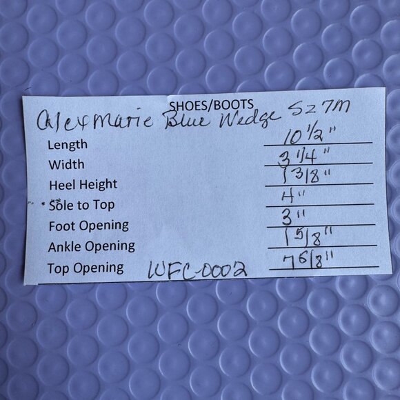 Womens Alex Marie Blue Leather Wedge Shoes Size 7M - Picture 14 of 14